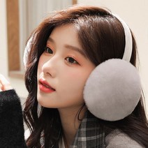 [사은품증정] 대왕 밍크 햄버거 털귀마개 접이식 겨울 귀도리 방한 귀돌이