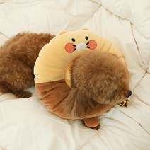 애완견 얼굴보호 쿠션형 봉제 넥카라 고양이넥칼라 강아지보조기 강아지목튜브 애견목카라 강아지목쿠션, 1개