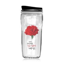 [천삼백케이] [투바이몰] 다시태어나도 카네이션 레터링 투명 텀블러, 다시태어나도 텀블러, 우라아빠 예쁜 딸