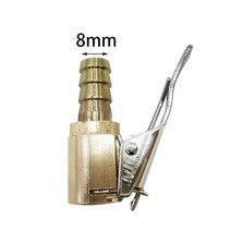 1 PCS 자동차 트럭 황동 공기 스마트 에어 펌프 타이어 전동 에어샥 척 밸브 8MM 클립 클램프 커넥터 어댑터, Thread interface 8mm