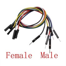 아두이노 키트 코딩 입문 교육 보드 점퍼선 10 개/몫 2.54mm 남성 여성 브레드 보드 점퍼 와이어 케이블 커, 02 Male to Female_04 Blue