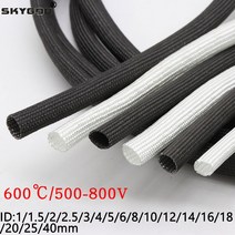 동관 열교환기 고온 화학 유리 섬유 튜브 슬리브 1/5M ID 1mm 40mm 꼰 600 Deg. C, [02] 1.5mm, 01 WHITE, [02] 5 Meters
