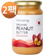 CLEARSPRING 오가닉 피넛 버터 크런치 350g, 2팩