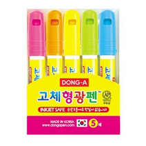 동아연필 고체형광펜세트 원형, 5색, 16개