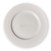 엘림) 월계수 원형접시(5size)-나뭇잎 무늬 화이트 예쁜 도자기그릇 플레이팅 홈카페