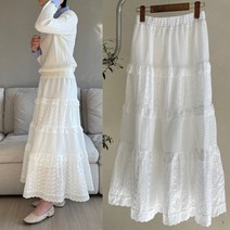 (바로배송) p511 이너프 레이스 스커트 자수 펀칭 프릴 코튼 캉캉롱스커트