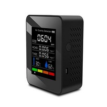 복합 가스 측정기 누설 검지기 디텍터 충전식 미터 공기 품질 모니터 분석기 이산화탄소 센서 검출기 온도 습도 테스터, 03. 5in1 블랙