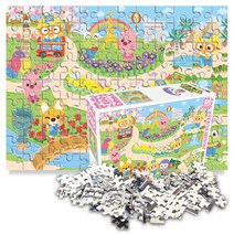 학산문화사 뽀롱뽀롱 뽀로로 직소퍼즐 100pcs 월드시티투어, 100피스, 혼합