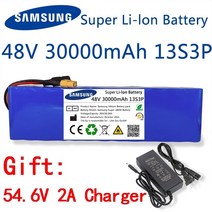 신제품 48V 30000mAh 1000W 13S3P XT60 18650 리튬 이온 배터리 팩 30Ah 54.6V 전기 자전거 스쿠터와 BMS, 04 48V 50000mAh