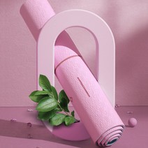 FEAYA 요가 매트 단색-아이스 잉크 블루 【폭68/80cm (선물 배낭 저장 반지)】두꺼운6/8mm, 투톤-연한 가루【확대80cm (선물 배낭 저장 반지)】