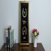 세로 골드 인테리어 그림복액자 금도금 말편자-2단