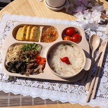 진주상사 성인 식단조절 파스텔 감성 식판 6종 세트, 베이지(6종 식기 세트 포함)