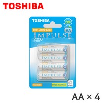 도시바 충전지 충전 배터리 임펄스 AA 2000mAh 충전용 건전지 4개입 1개