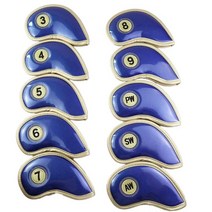 이프노스 프리미엄 아이언 커버 10종 세트 골프 헤드커버, 블루