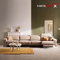 시트앤모어 로렌스 전동 6인 내추럴 세미아닐린 가죽 리클라이너 소파, 클라우드화이트, 클라우드화이트