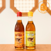 해피유통 100% 통깨로 짠 참기름 350ml+들기름 350ml 세트, 참기름350ml+들기름350ml(선물용박스포함)