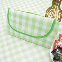 방수 감성 체크 피크닉 매트, PEA GREEN