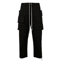 [릭오웬스] [명품] 22FW 블랙 다크쉐도우 크리치 카고 크롭 팬츠 DU02B4371 R