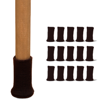 KI ecobe 흘러내림 방지 실리콘 니트 의자 발 커버 16개, 진브라운