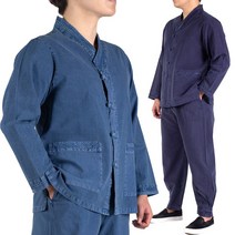MC224 면 V넥 스테치 저고리 +바지 생활한복 개량한복