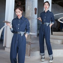 데님 점프슈트 여 가을 루즈핏 슬림핏 점프슈트