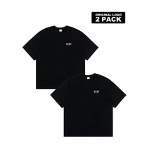 OIOI 오아이오아이 ORIGINAL LOGO 2 PACK 티셔츠_black