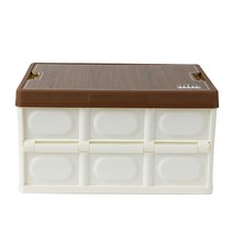 캠핑 스토리 접이식 다용도 폴딩박스 57L 스티커포함 우드 국내제작상판 수납장 정리 공간 야외 아웃도어 가정 차박 차크닉 접이식 슬림 보관 손잡이 월넛 테이블 음료수 음식