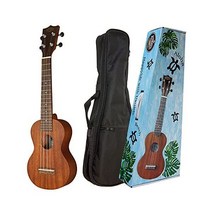 KIWAYA KSU-1L 소프라노 롱 넥 우쿨렐레 소프트 케이스 포함(마호가니 목재 합판 초보자용), 본체+케이스, 단품