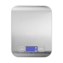 디지털 주방 저울 5kg 10kg1g 스테인레스 스틸 LCD 전자 식품 다이어트 우편 균형 측정 도구 무게 천칭 자리, silvery+5 키로그램