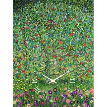 더윤 레티나 대형명화시계 해바라기 꽃그림 풍경화 정물화 인물화 거실 카페 호텔 인테리어 소품 고급 액자 벽시계, 클림트-사과나무(45x60cm)