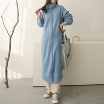 데일러뷰 국내산 터틀넥 롱 기모 박스 집업 목폴라 빅사이즈 66~88 겨울