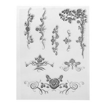 꽃 포도 나무 실리콘 클리어 스탬프 발렌타인 데이 카드 DIY 재미있는 공예 선물, 분명한