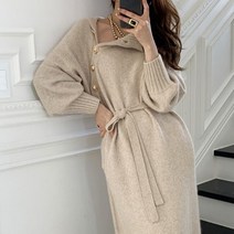 1+1 홀가먼트니트원피스 울 돌잔치 니트 촬영 만삭 단추 원피스