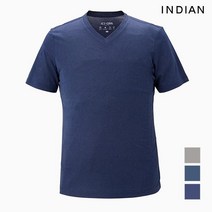 인디안 INDIAN 솔리드 브이넥 반팔티셔츠__MIEASWM3401