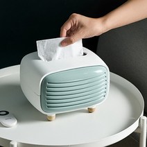 PM 레트로 감성 인테리어 원형 화장지 티슈 케이스 RETRO, 1개, 블루