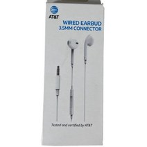 ATT 47인치 유선 이어버드 3.5mm 커넥터 헤드폰 범용 핏 - 새 제품