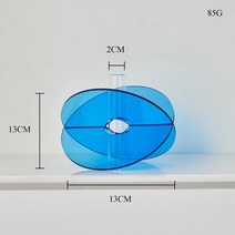 꽃병 생화 조화 화병 아크릴 꽃병 플라스 투명 적 모양의 꽃 컨테이 방꾸미기 데코 소품, 02 Small Blue Vase