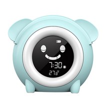 ST SHOP 어린이 알람 시계 웨이크 업 디지털 시계 야간 조명 스누즈 기능 낮잠 타이머, 플라스틱, 하늘색