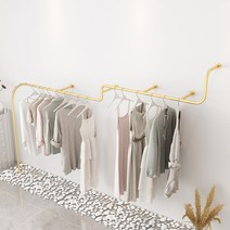행거 스탠드 옷걸이 금색 옷가게 진열대 위 벽걸이 망홍 선반 위 벽 여성복 가게, 06.길이 250 벽 28나노 실버, 01.공식 표준 분배