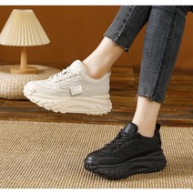 여자키높이스니커즈 여자통굽운동화 통굽 스니커즈 통굽운동화 친화적이고/편안하며/발이 닳지 않습니다 5cm스니커즈 pu 밑창 7cm