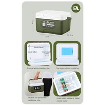자동차 냉장고 냉동고 6L/9L 미니 피크닉 자동 홈 야외 캠핑을 위한 보온 유지, 02 9L