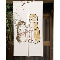 커튼 블라인드 다이소커튼 재미 있고 귀여운 고양이 식당 장식 파티션 드레이프 주방 입구 걸이형 하프 세트, 65x90cm, 13 CTS00750