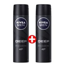 니베아 데오드란트 스프레이 200ml / 맨 딥 1+1 / 남자 땀 냄새 억제를 위한 바디 향수, 2개, 단품