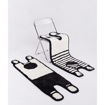 카펫 흘러내리는 귀여운 발매트 특이한 카페트 침대 침실 거실 블랙 화이트