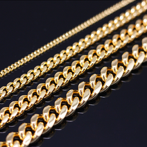 쥬얼누리 JGP 016 [N] 통통커브체인 18kgp 도금목걸이