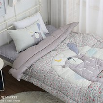 프라이스마켓 여아 남아 공용 유아 키즈 순면 캐릭터 이불, S 150X200 그레이