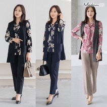 [쇼핑엔티] 23FW 마담4060 스카프 블라우스 베스트 앙상블