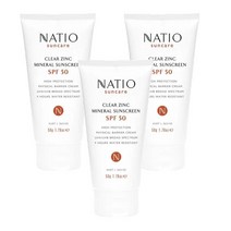 나티오 썬케어 클리어 미네랄 썬스크린 SPF 50 50g 3팩 Natio Suncare Clear Zinc Mineral Sunscreen