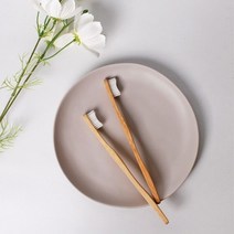 대나무 미세모 칫솔 10개세트 개별포장 친환경 치솔 나무 생분해 제로웨이스트 우드 잇몸, 화이트(10개)