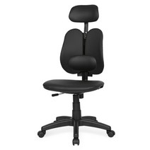 허리편한 푹신한 의자 학생용 독서실 허리디스크 요추 척추 의자 엔젤 ZC, 엔젤ZC 팔무 요추헤더형:인조가죽-블랙